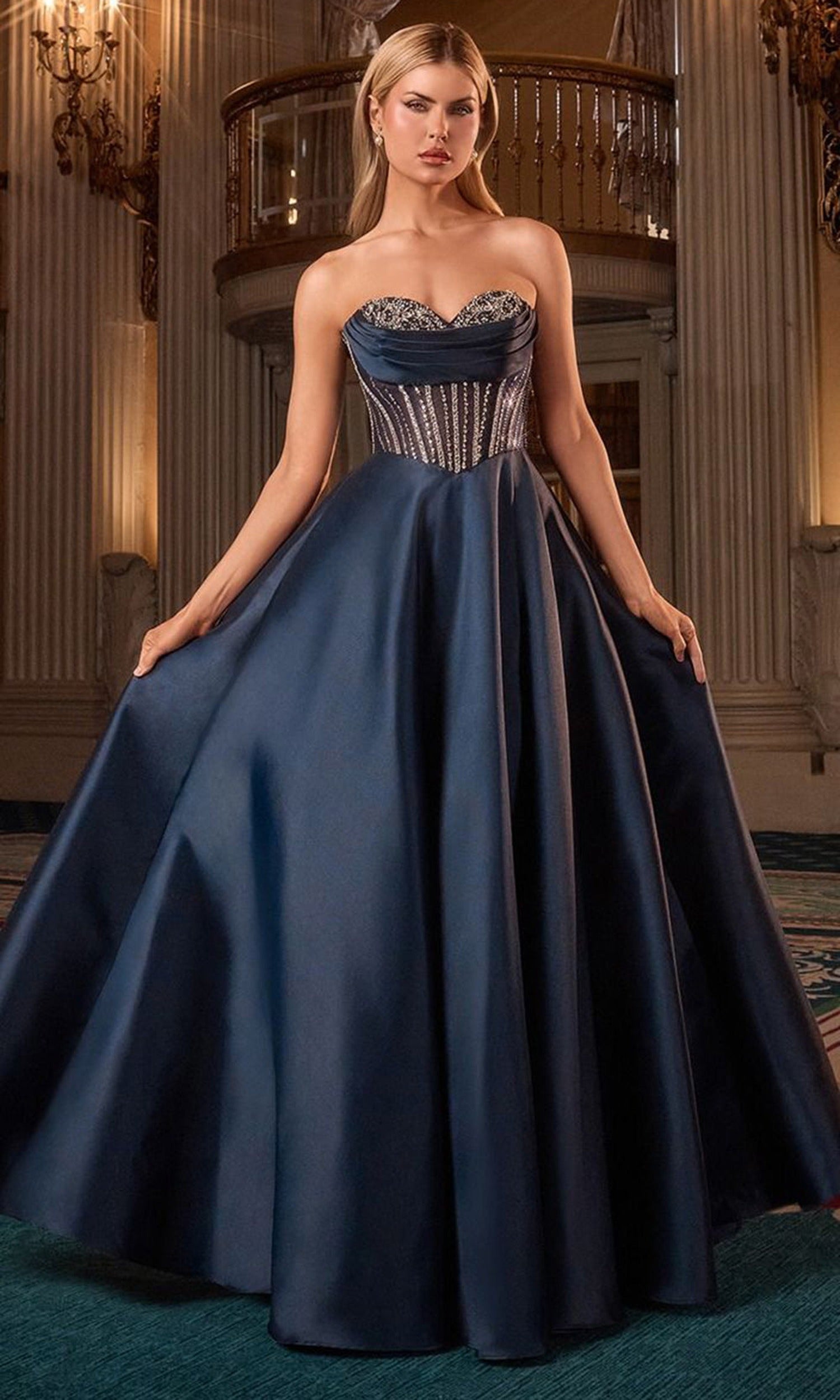 Ladivine CK2405 - Strapless Corset Mikado Ballgown