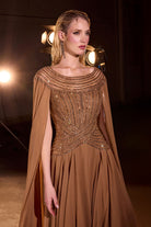 Ladivine CL08 Linear Beaded A-Line Dress