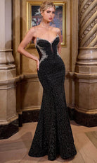 Ladivine CM365 - Jewel Trimmed Long Gown