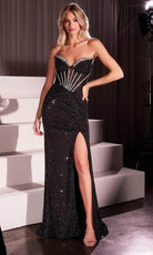 Ladivine CM367 - Crystal Embellished Corset Gown