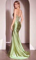 Ladivine CM368 - Rhinestone Strapless Sheer Bodice Prom Gown