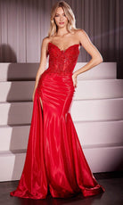 Ladivine CM369 - Strapless Beaded Evening Dress