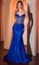 Ladivine CM372 - Sleeveless Lace-Up Back Prom Gown