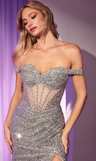 Ladivine CM373 - Sequin Off Shoulder Gown