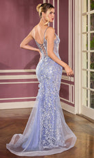 Ladivine CT264 - Floral Applique Illusion Corset Evening Gown
