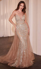 Ladivine CZ0028 - Strapless Tulle Overskirt Prom Dress