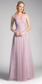 Ladivine ET320 - Pleated Top A-Line Gown