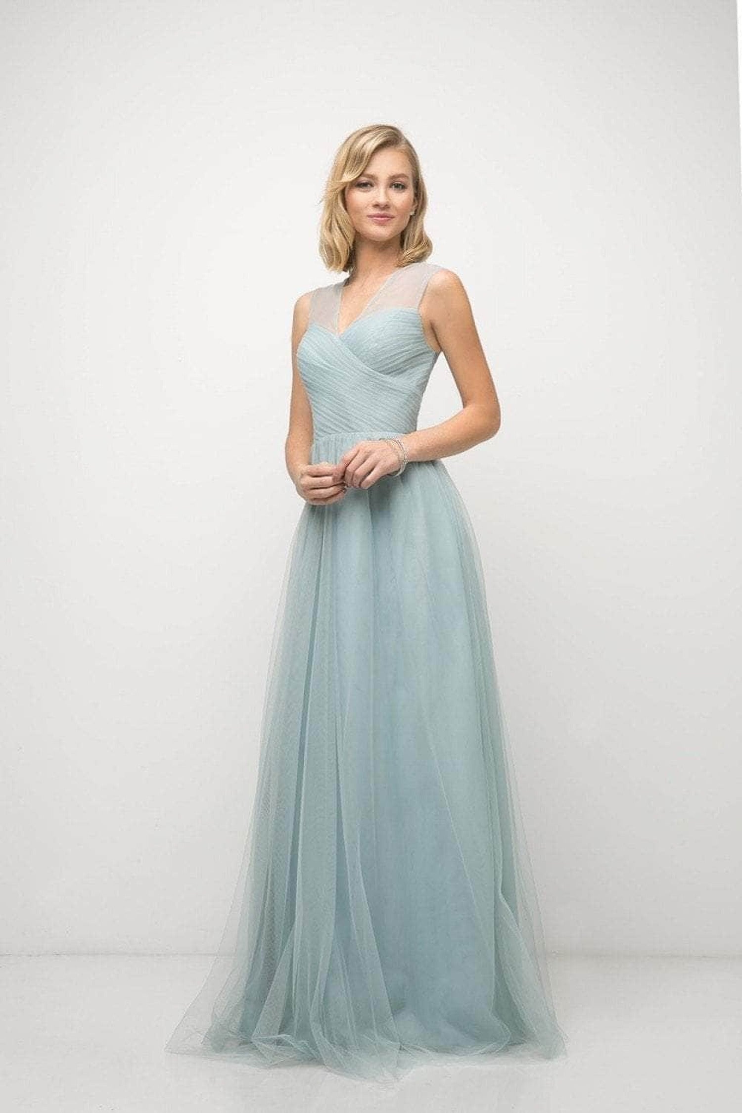 Ladivine ET320 - Pleated Top A-Line Gown