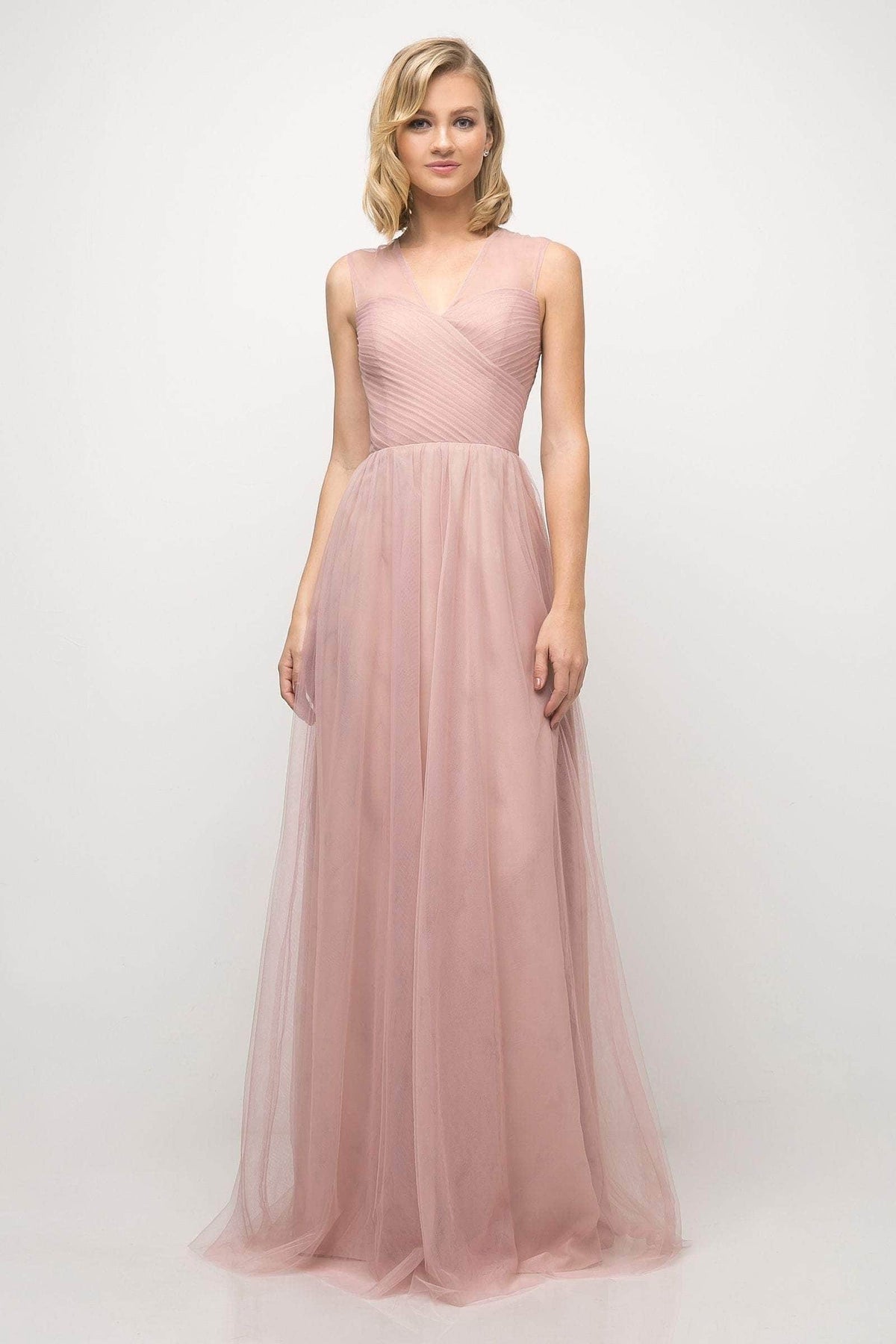 Ladivine ET320 - Pleated Top A-Line Gown