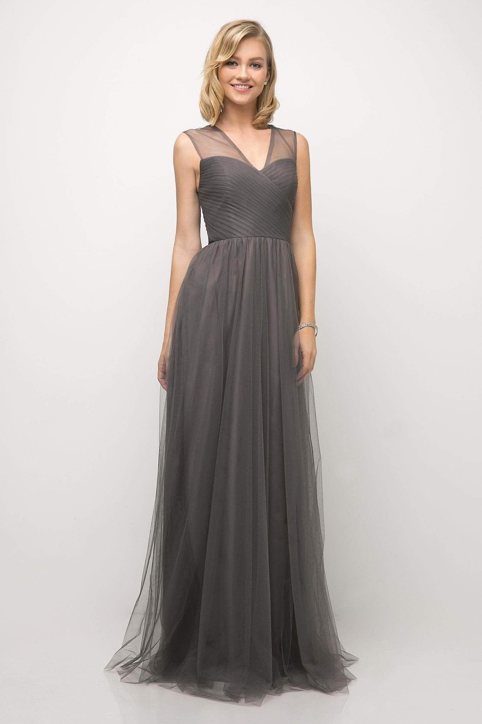 Ladivine ET320 - Pleated Top A-Line Gown