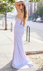 Ladivine J4304 - Rhinestone-Embellished Sheer Bodice Prom Gown