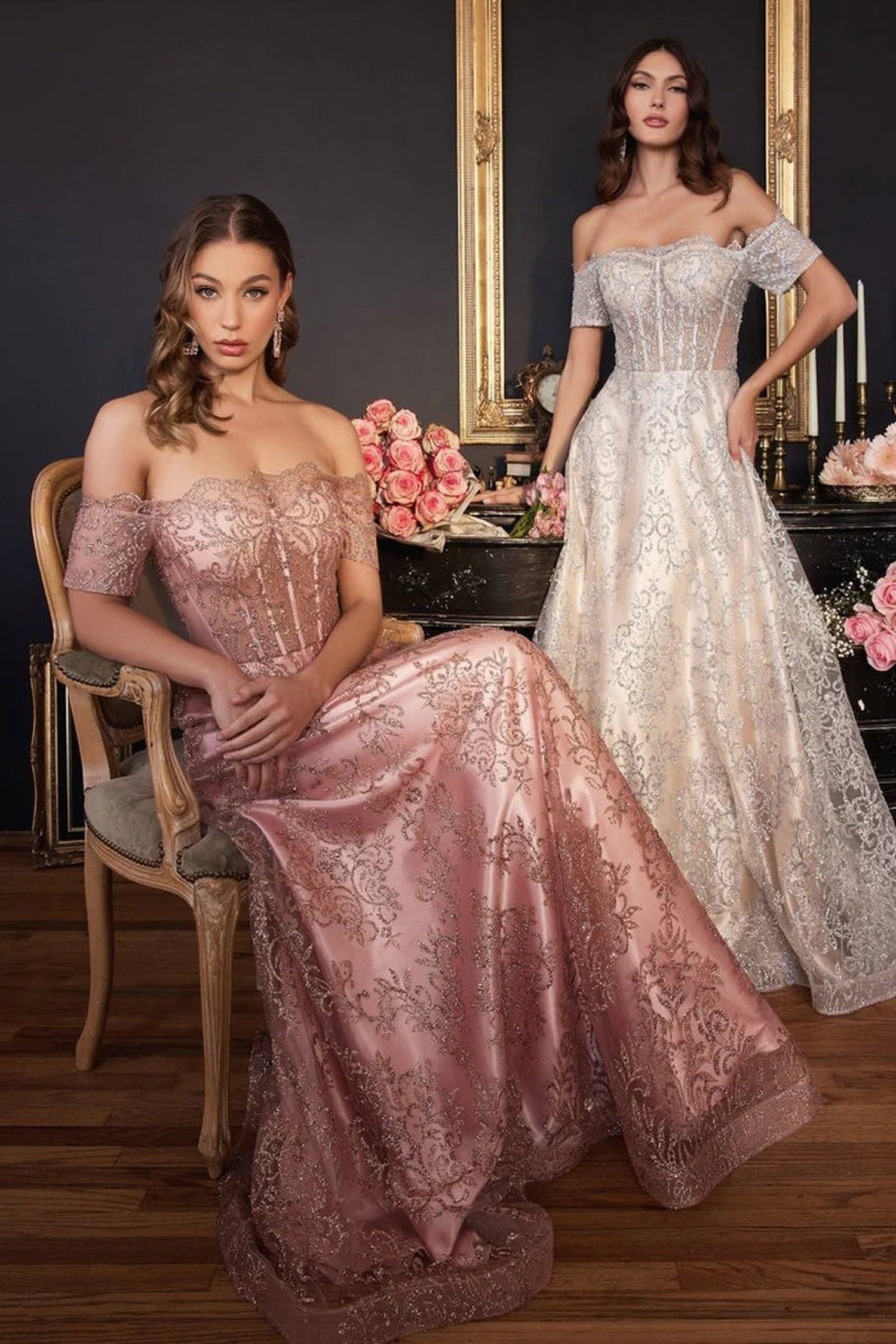 Ladivine J835 - Glitter A-Line Prom Dress