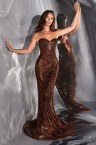 Ladivine J871 Basque Waist Beaded Dress