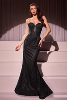 Ladivine J871 Basque Waist Beaded Dress