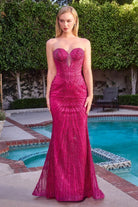 Ladivine J871 Basque Waist Beaded Dress