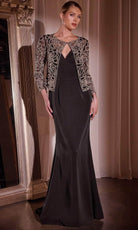Ladivine J881 - V-Neck Sheath Evening Dress