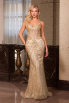 Ladivine J888 Strapless Sequin Dress