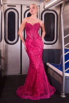 Ladivine J888 Strapless Sequin Dress