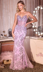 Ladivine J889 - Beaded Lace Gown with Illusion Bodice
