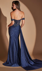 Ladivine J914 Sequin Embroidered Off Shoulder Dress