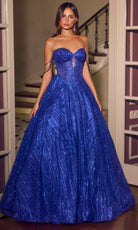 Ladivine J915 - Beaded Sweetheart Glitter Tulle Prom Gown