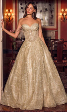 Ladivine J915 - Beaded Sweetheart Glitter Tulle Prom Gown