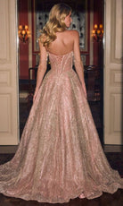 Ladivine J915 - Beaded Sweetheart Glitter Tulle Prom Gown - Silhouette Dresses