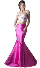 Ladivine KC1737 - Floral Two Piece Mermaid Gown