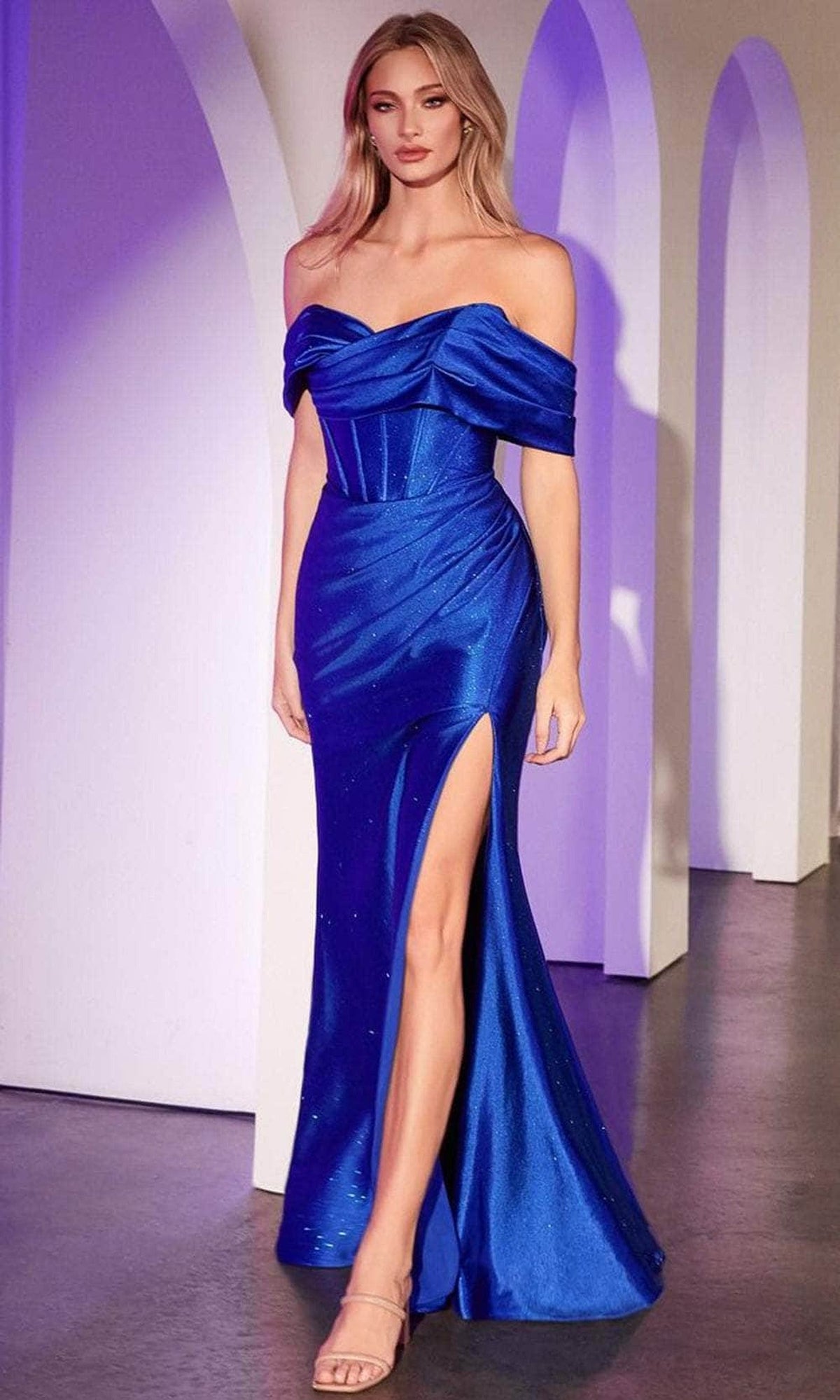 Ladivine KV1115 - Foldover Mermaid Long Gown