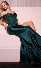 Ladivine KV1121 - Off-Shoulder Floral Evening Dress