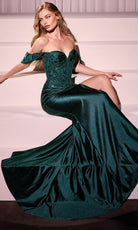 Ladivine KV1121 - Off-Shoulder Floral Evening Dress