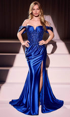 Ladivine KV1121 - Off-Shoulder Floral Evening Dress