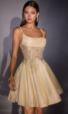 Ladivine KV1152 - Scoop Neckline Glitter A-Line Dress