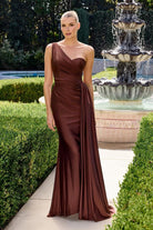 Ladivine PT004C - Asymmetrical Sheath Evening Dress