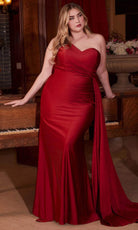 Ladivine PT004C - Asymmetrical Sheath Evening Dress