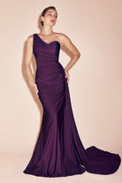 Ladivine PT004C - Asymmetrical Sheath Evening Dress