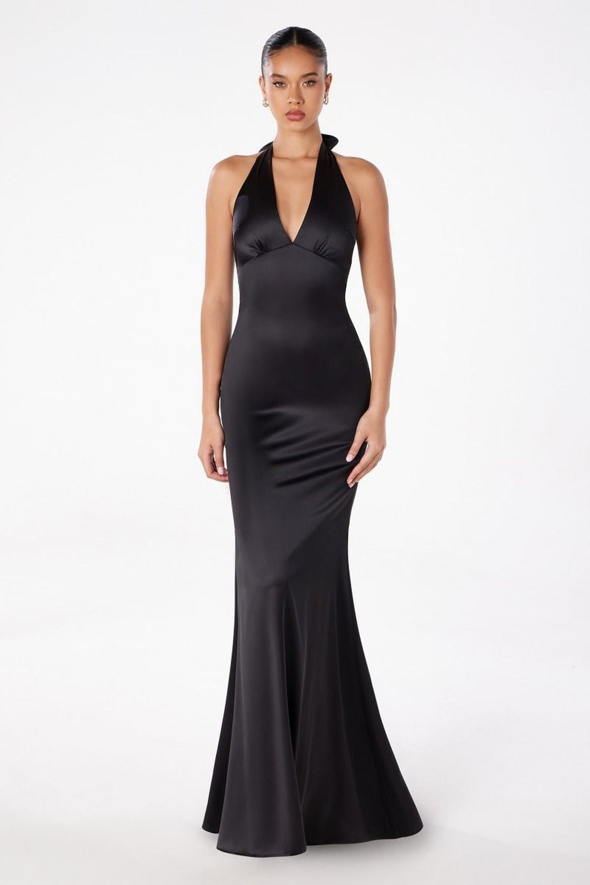 Ladivine T2001 - Halter Empire Satin Prom Dress