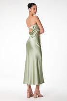 Ladivine T2006 - Shiny Strapless Back Cutout Dress - Silhouette Dresses