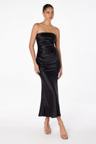 Ladivine T2006 - Shiny Strapless Back Cutout Dress