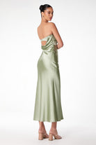 Ladivine T2006 - Shiny Strapless Back Cutout Dress