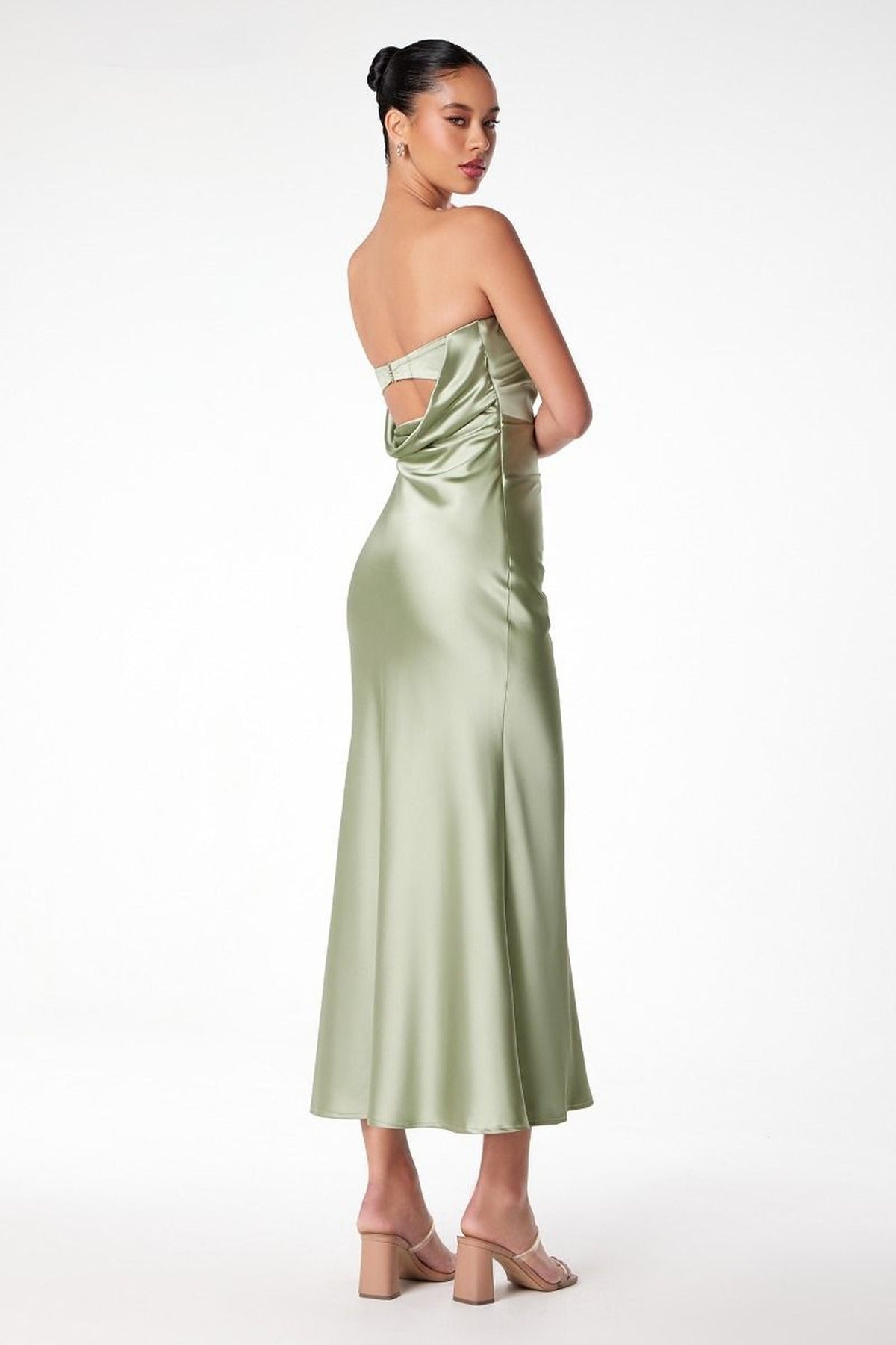Ladivine T2006 - Shiny Strapless Back Cutout Dress