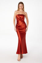 Ladivine T2006 - Shiny Strapless Back Cutout Dress