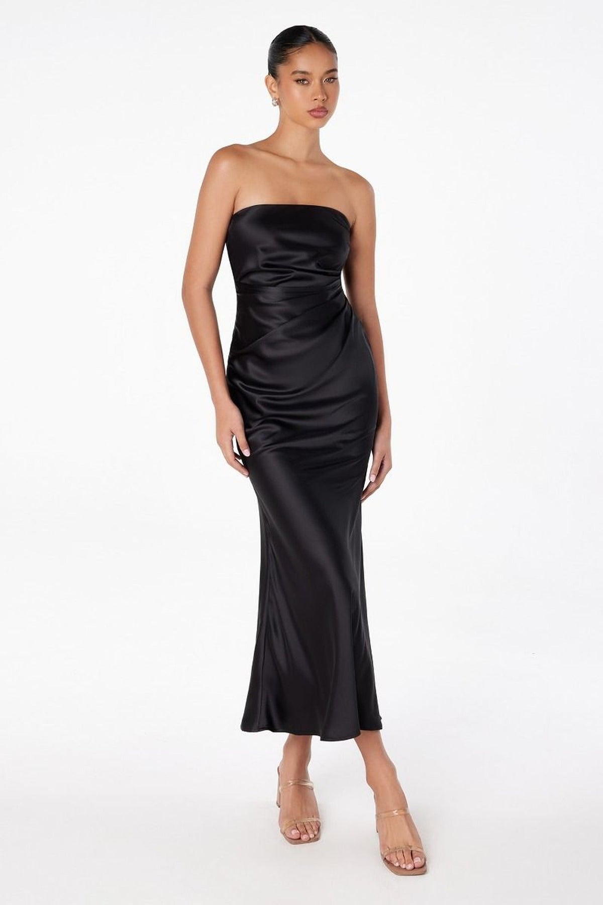 Ladivine T2006 - Shiny Strapless Back Cutout Dress
