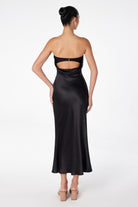 Ladivine T2006 - Shiny Strapless Back Cutout Dress - Silhouette Dresses