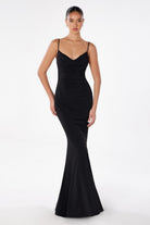 Ladivine T2008 - Cowl Neck Mermaid Gown
