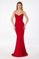 Ladivine T2008 - Cowl Neck Mermaid Gown