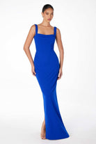 Ladivine T3000 - Crepe Sleeveless Sheath Long Dress