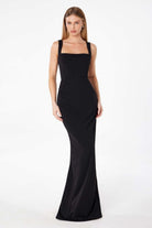 Ladivine T3000 - Crepe Sleeveless Sheath Long Dress