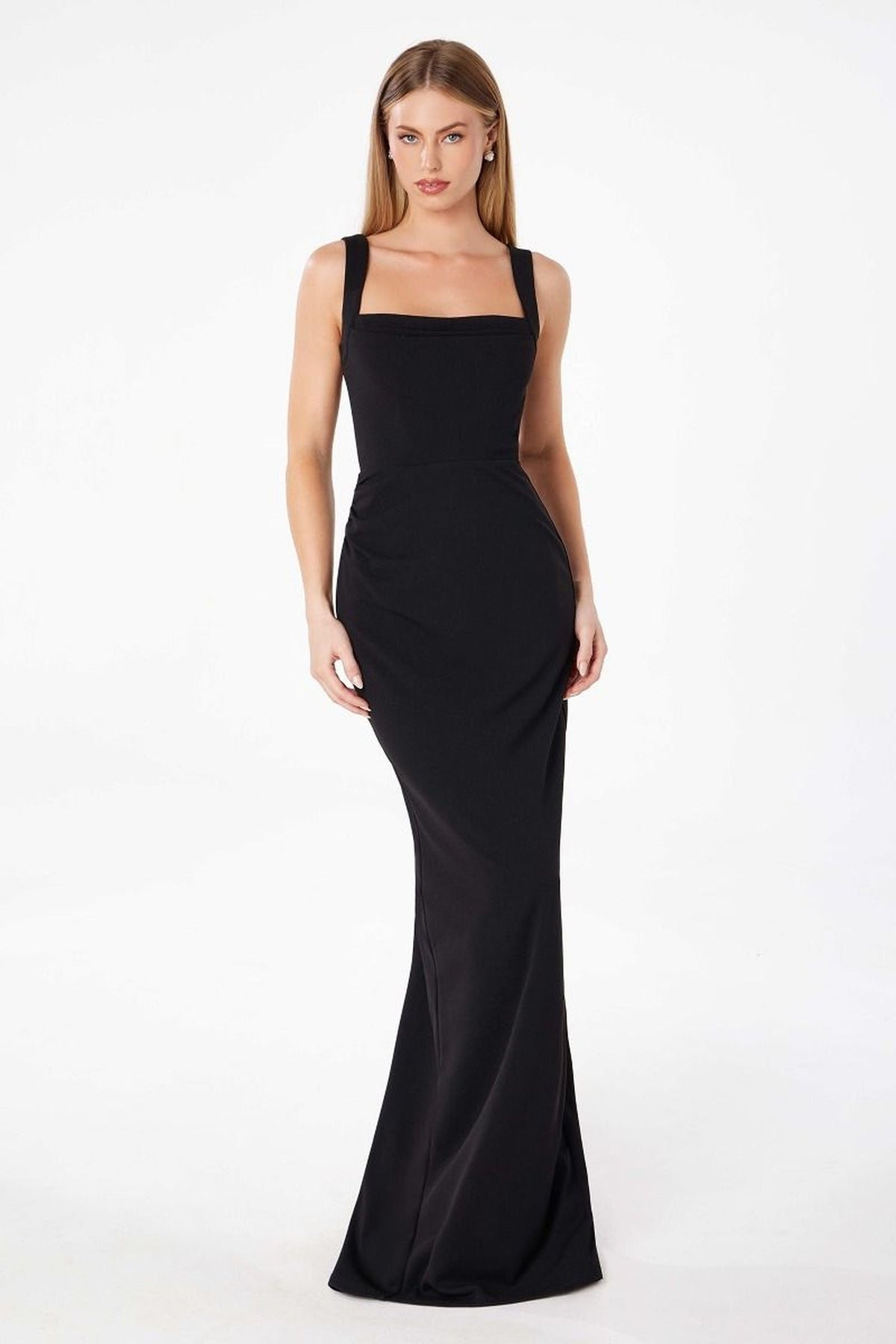 Ladivine T3000 - Crepe Sleeveless Sheath Long Dress