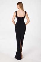 Ladivine T3000 - Crepe Sleeveless Sheath Long Dress